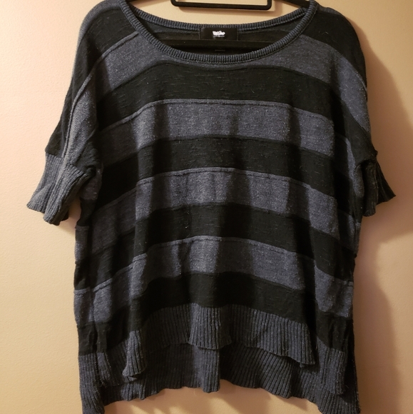 Mossimo Supply Co. Sweaters - Black/Gray Striped Lightweight Sweater Knit